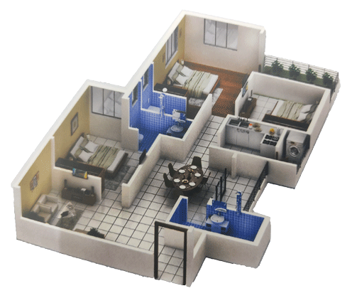 Detailed floor plan - park view tower - tapoban housing