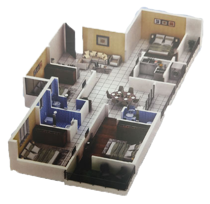 Detailed floor plan - park view tower - tapoban housing