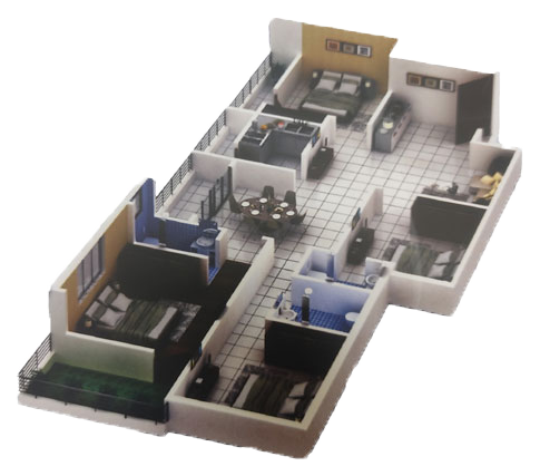 Detailed floor plan - park view tower - tapoban housing